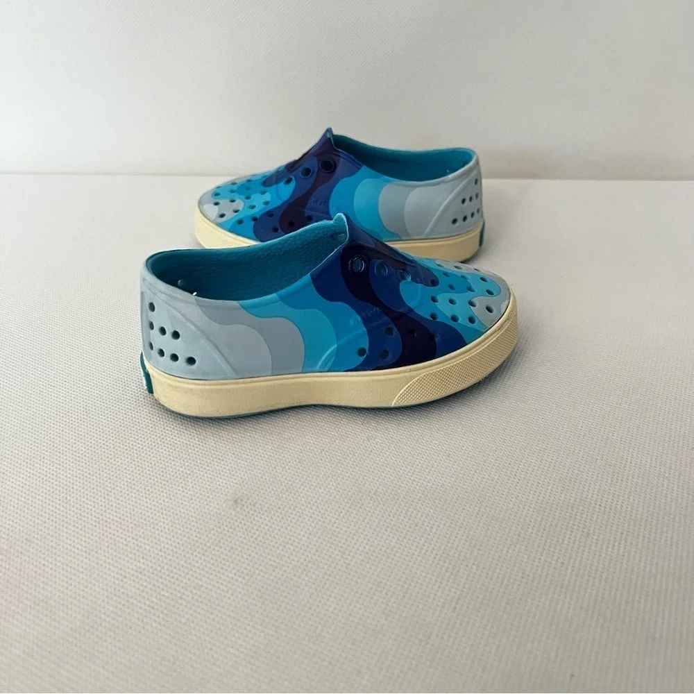 Native Toddler Kids Miller Shoes C6 Blue Tie Dye Boy Lightweight